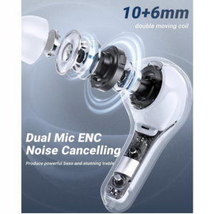 TWS Headphones for Universal Cell Phone And Bluetooth Device (White)