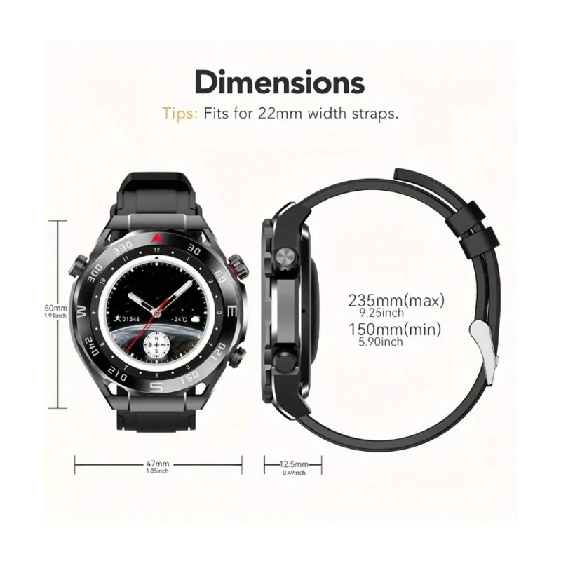 W&O 2025 Smart Watch For Men/Women, 1.39'' HD