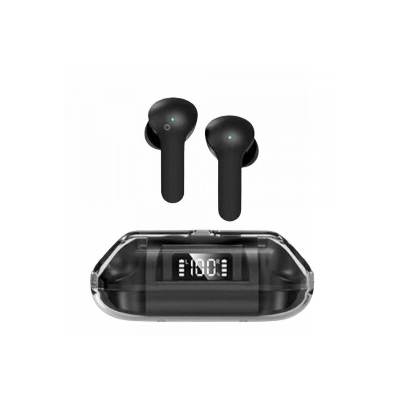 TWS Headphones Ultimate Sound and Advanced Real-Time Battery Display BW04 for Universal Cell Phone And Bluetooth Device (Black)