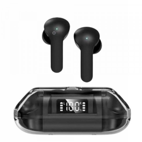 TWS Headphones Ultimate Sound and Advanced Real-Time Battery Display BW04 for Universal Cell Phone And Bluetooth Device (Black)