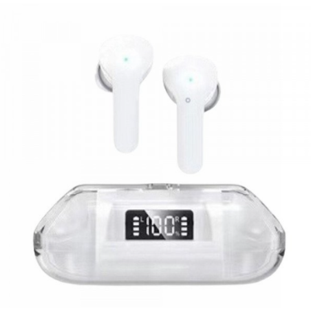 TWS Headphones Ultimate Sound and Advanced Real-Time Battery Display BW04 for Universal Cell Phone And Bluetooth Device (White)