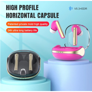 Wireless Headphone Earbuds Gaming Headset Stereo Sound P60 for Universal Cell Phone And Bluetooth Device (Hot Pink)