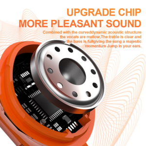 Bluetooth Wireless Headphone Earbuds Headset BW01 for Universal Cell Phone And Bluetooth Device (Orange)