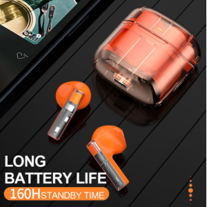 Bluetooth Wireless Headphone Earbuds Headset BW01 for Universal Cell Phone And Bluetooth Device (Orange)