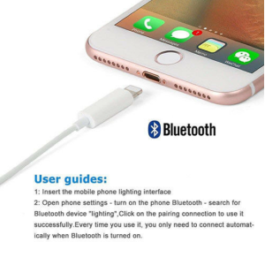 Bluetooth WIRED 8PIN Lighting to Earphone Headphone Jack Adapter Dongle for Apple iPhone (White)
