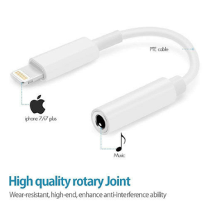 Bluetooth WIRED 8PIN Lighting to Earphone Headphone Jack Adapter Dongle for Apple iPhone (White)