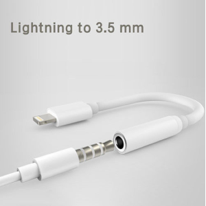 Bluetooth WIRED 8PIN Lighting to Earphone Headphone Jack Adapter Dongle for Apple iPhone (White)