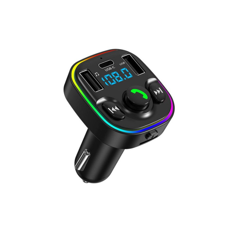 Bluetooth Car FM Transmitter, Wireless Audio Adapter Receiver for Universal Cell Phone And Bluetooth Device (Black)