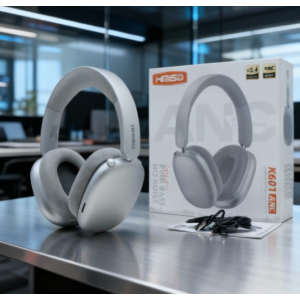 Bluetooth Wireless Surround Sound Headphones with Active Noise Cancellation and Micro SD Card Slot K601ANC (Silver)