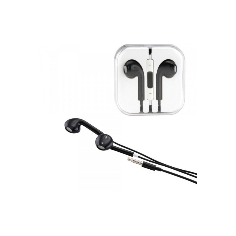 iPhone AUX Style Stereo Earphone Headset with Mic and Volume Control (Black)