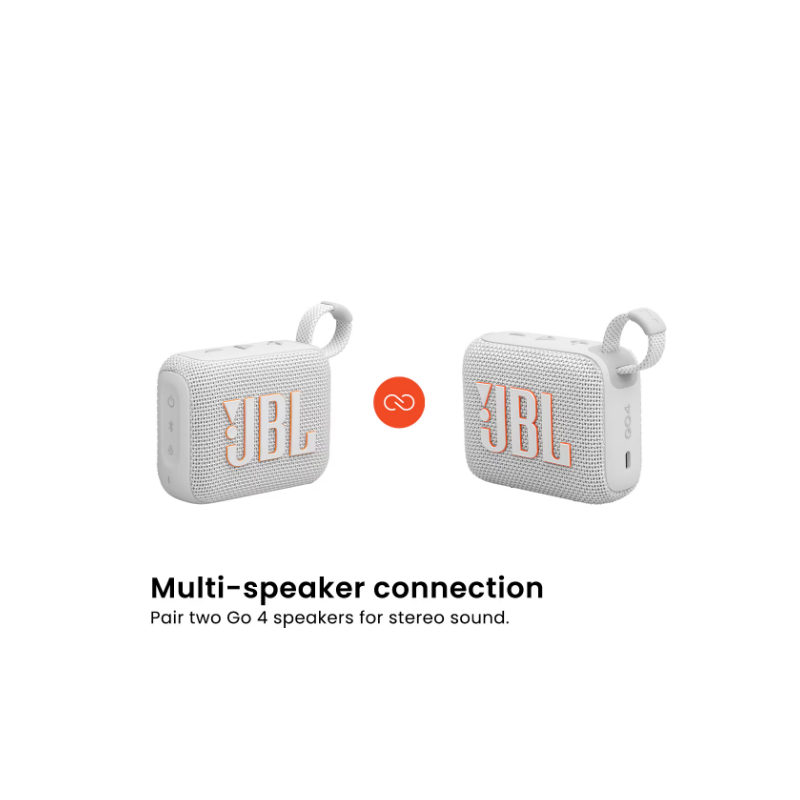 JBL GO 4 Ultra-Portable Wireless Speaker (White)