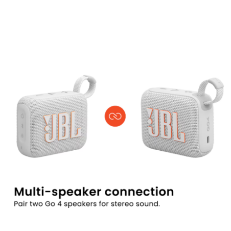 JBL GO 4 Ultra-Portable Wireless Speaker (White)
