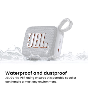 JBL GO 4 Ultra-Portable Wireless Speaker (White)