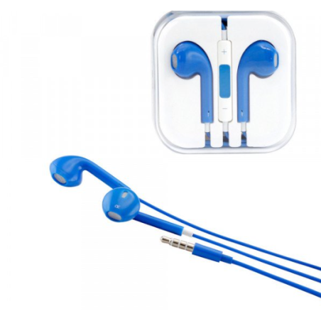 iPhone AUX Style Stereo Earphone Headset with Mic and Volume Control (Navy Blue)