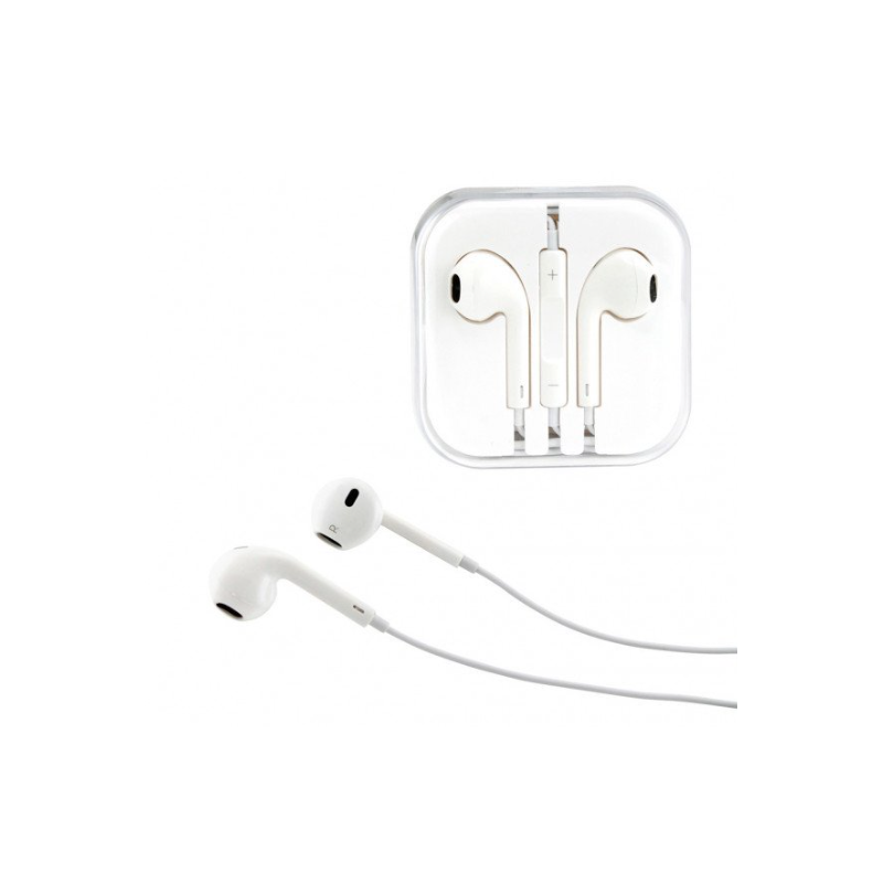 iPhone AUX Style Stereo Earphone Headset with Mic and Volume Control (White)