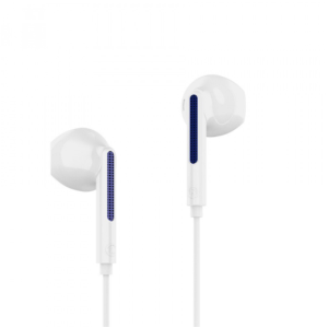 Earphones with Microphone 3.5mm Aux Auxiliary Cable (White)