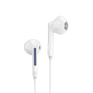 Earphones with Microphone 3.5mm Aux Auxiliary Cable (White)