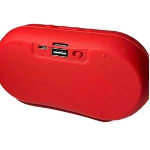 Bluetooth Speaker with FM Radio, USB, Micro SD Slots & Detachable Strap S29 (Red)