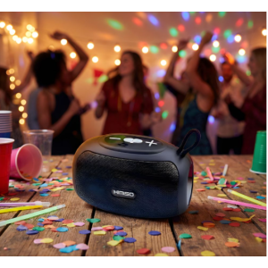 Bluetooth Speaker with Hook Handle – FM Radio, USB & Micro SD Music Playback KMS347 (Black)