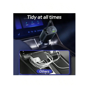 YITUMU 66W Retractable Car Charger With Digital Display, 5-In-1