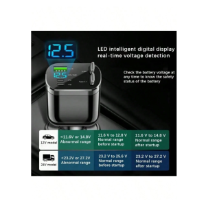 YITUMU 66W Retractable Car Charger With Digital Display, 5-In-1