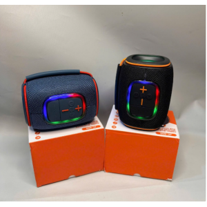 Bluetooth Drum-Style Speaker with LED Lights and FM Radio, Portable, Loud Sound JC600 (Black)