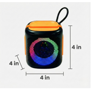 Bluetooth Wireless Speaker with Phone Stand Slot – Loud Sound, LED Light, Compact & Portable 688 (Blue)