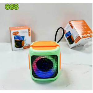 Bluetooth Wireless Speaker with Phone Stand Slot – Loud Sound, LED Light, Compact & Portable 688 (Green)