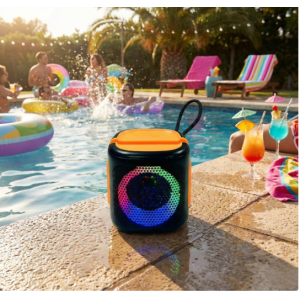 Bluetooth Wireless Speaker with Phone Stand Slot – Loud Sound, LED Light, Compact & Portable 688 (Green)