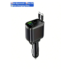 YITUMU 66W Retractable Car Charger With Digital Display, 5-In-1