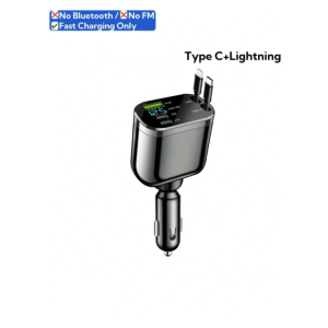 YITUMU 66W Retractable Car Charger With Digital Display, 5-In-1