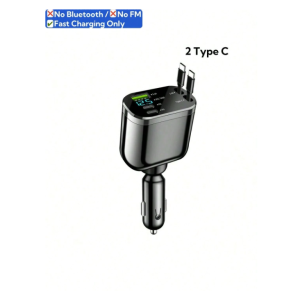 YITUMU 66W Retractable Car Charger With Digital Display, 5-In-1