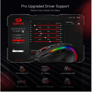 Redragon M612 Predator RGB Gaming Mouse, 8000 DPI Wired Optical