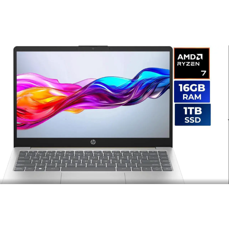 HP 14" HD Laptop AMD Ryzen 7 7730U 16GB Memory 1 TB NVMe SSD AMD Radeon Graphics Windows 11 Home 14-em0085cl