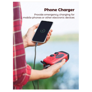 Teckwe Hand Crank Radio With 2000mAh Cellphone