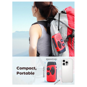 Teckwe Hand Crank Radio With 2000mAh Cellphone