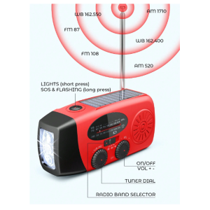 Teckwe Hand Crank Radio With 2000mAh Cellphone