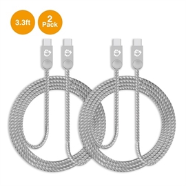 SIIG Cable CB-US0L11-S1 3.3ft Zinc Alloy USB-C to USB-C Charging Sync...