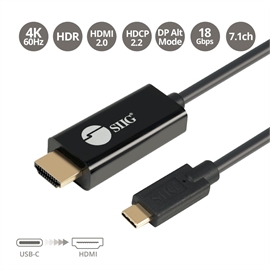 SIIG Cable CB-TC0J11-S1 USB-C to HDMI 2.0 with HDR Cable 2M Retail