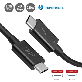 SIIG Cable CB-TB0211-S1 Thunderbolt 4 USB C to USB C Cable 2.3ft(0.7M...