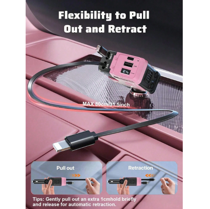 W&O Automotive Charger With Industrial Design, Ultra-Rapid 120W Vehic...