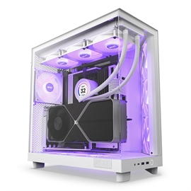 NZXT Case CC-H61FW-R1 H6 FLOW RGB Mid-Tower Tempered Glass White Retail
