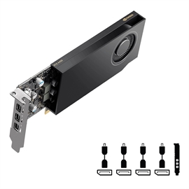 PNY Video Card VCNRTXA400ATX-PB NVIDIA Quadro RTX A400 4GB GDDR6 64-b...