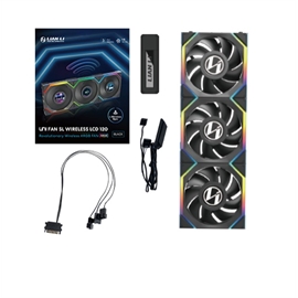 Lian-Li Fan 12SLLCD1W3B UNI FAN SL 2.4GHz Wireless 1.6" LCD RGB 120mm...