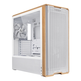 Lian-Li Case LAN217W mid-tower Steel/4mm Temper Glass/Wood White Retail