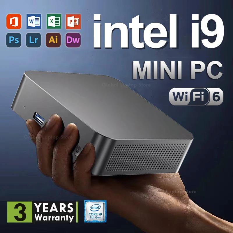Mini PC Windows 11 Intel Core i9 8950HK 16GB DDR4 512GB 1TB SSD PC Game...