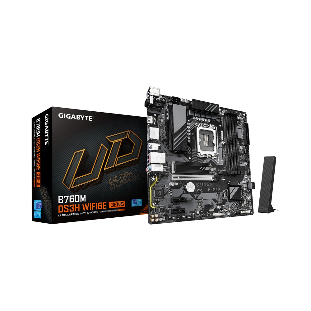 Gigabyte Motherboard B760M DS3H WIFI6E GEN5 B760 LGA1700 DDR5 PCI-E M...