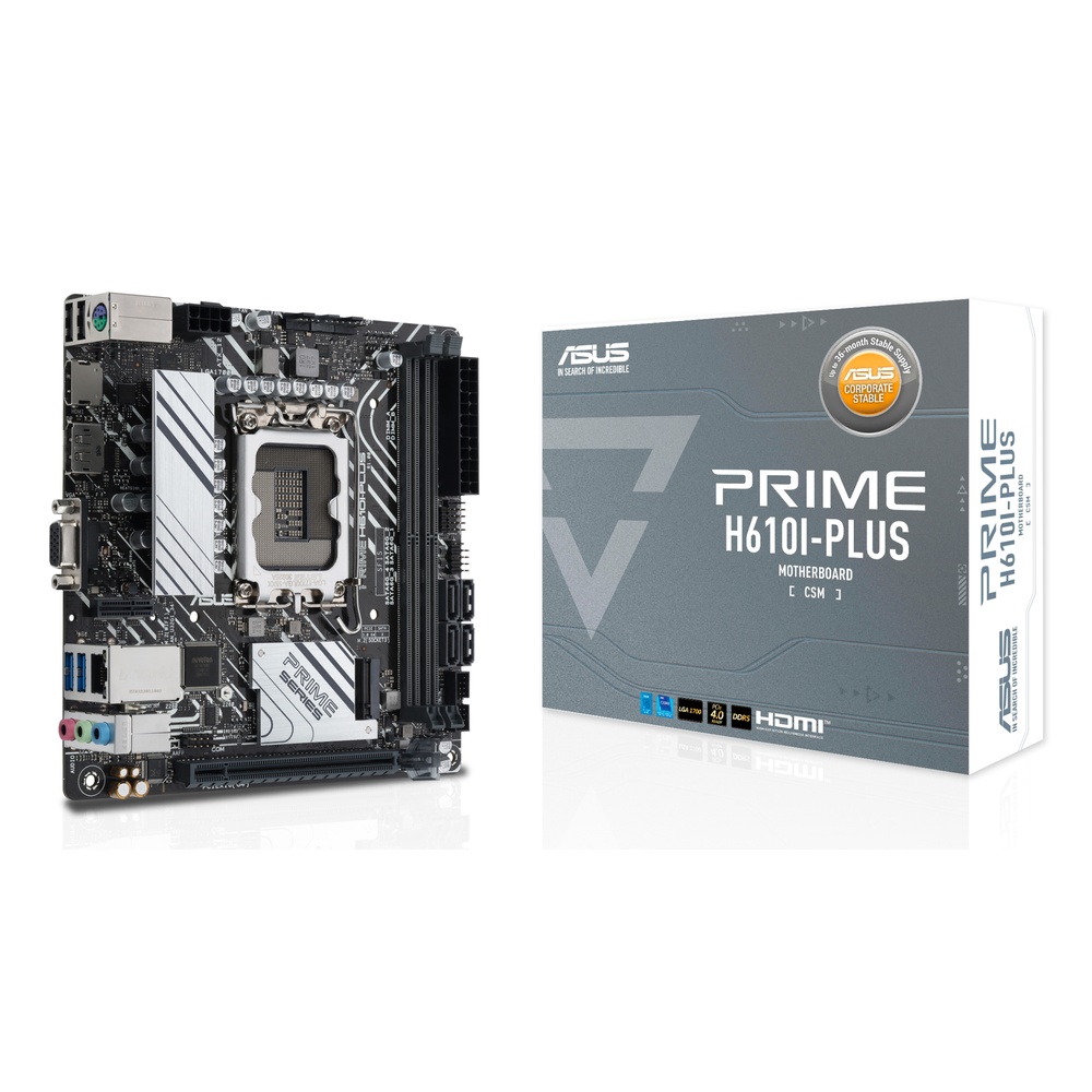 ASUS Motherboard PRIME H610I-PLUS-CSM H610 LGA1700 Max.96GB DDR5 Mini...
