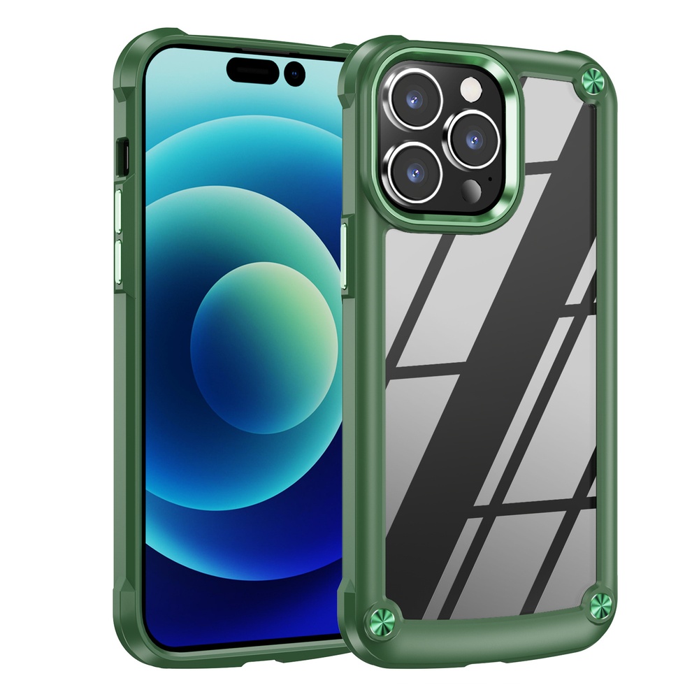 Super Shatterproof Transparent Mobile Phone Case Cangling green-IPhone17