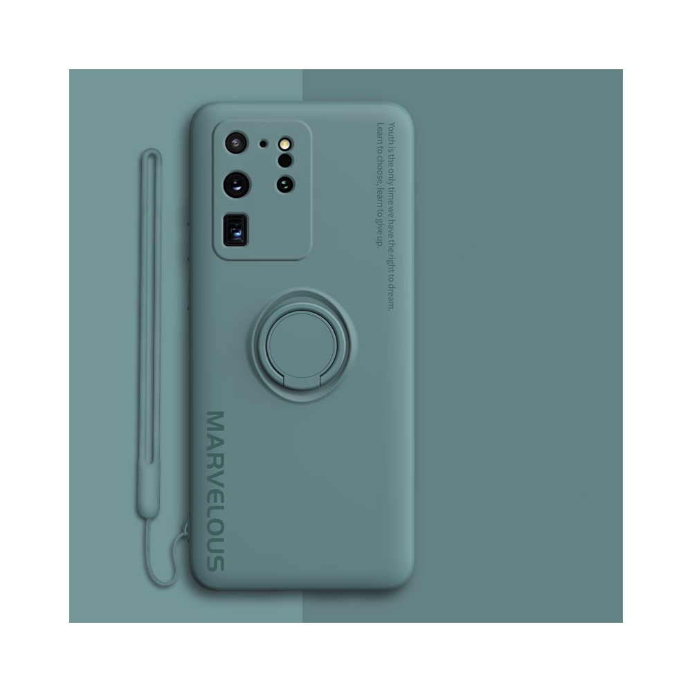 Liquid silicone anti-drop ultra-thin soft shell Dark green-S20Ultra